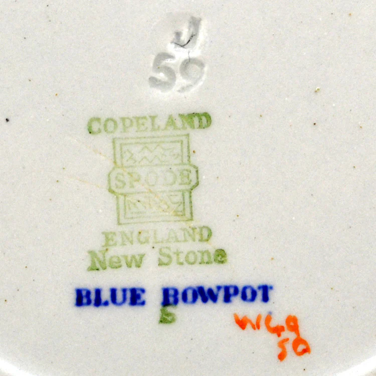 Copeland Spode China Blue Bowpot Blue and White China Side Plate 1959 - Image 3