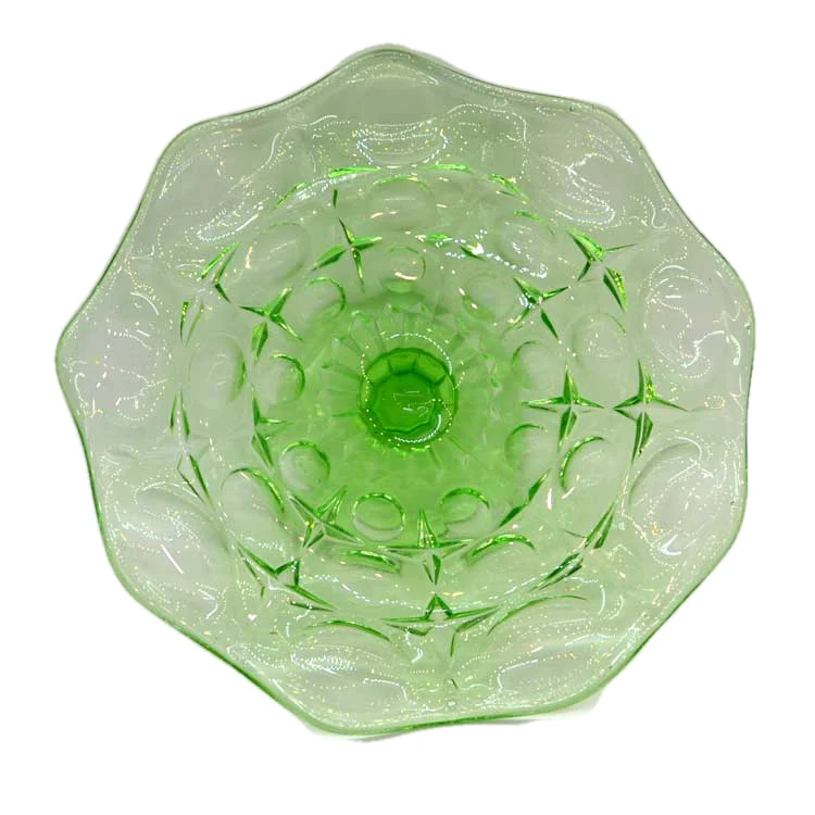 Vintage 1940,s tri-mold green glass stand - Image 3